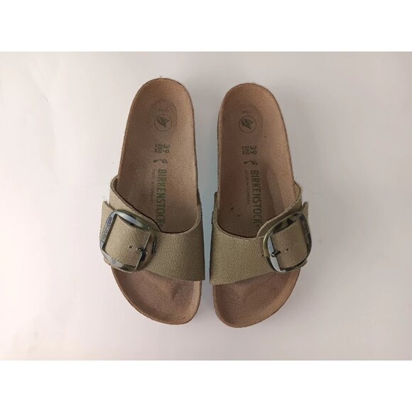 NEW Birkenstock Women's Madrid Vegan Big Buckle Open Toe Textile Slide Sandals 8 - Picture 2 of 11